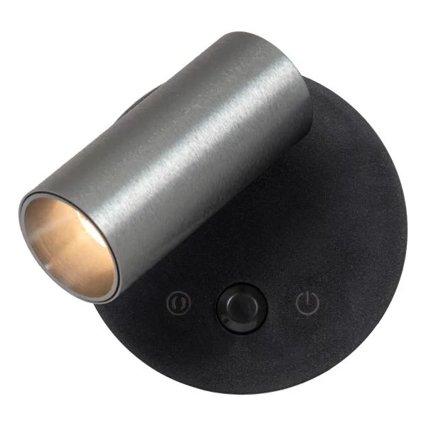 Lucide TONI - wiederaufladbare Wandstrahler / Wandleuchte - Akku/Batterie - Ø 8,1 cm - LED Dim. - CCT - 1x2W 2700K/4000K - Bewegungssensor (Abschaltbar) - Magnetisch - Grauguss - detail 1
